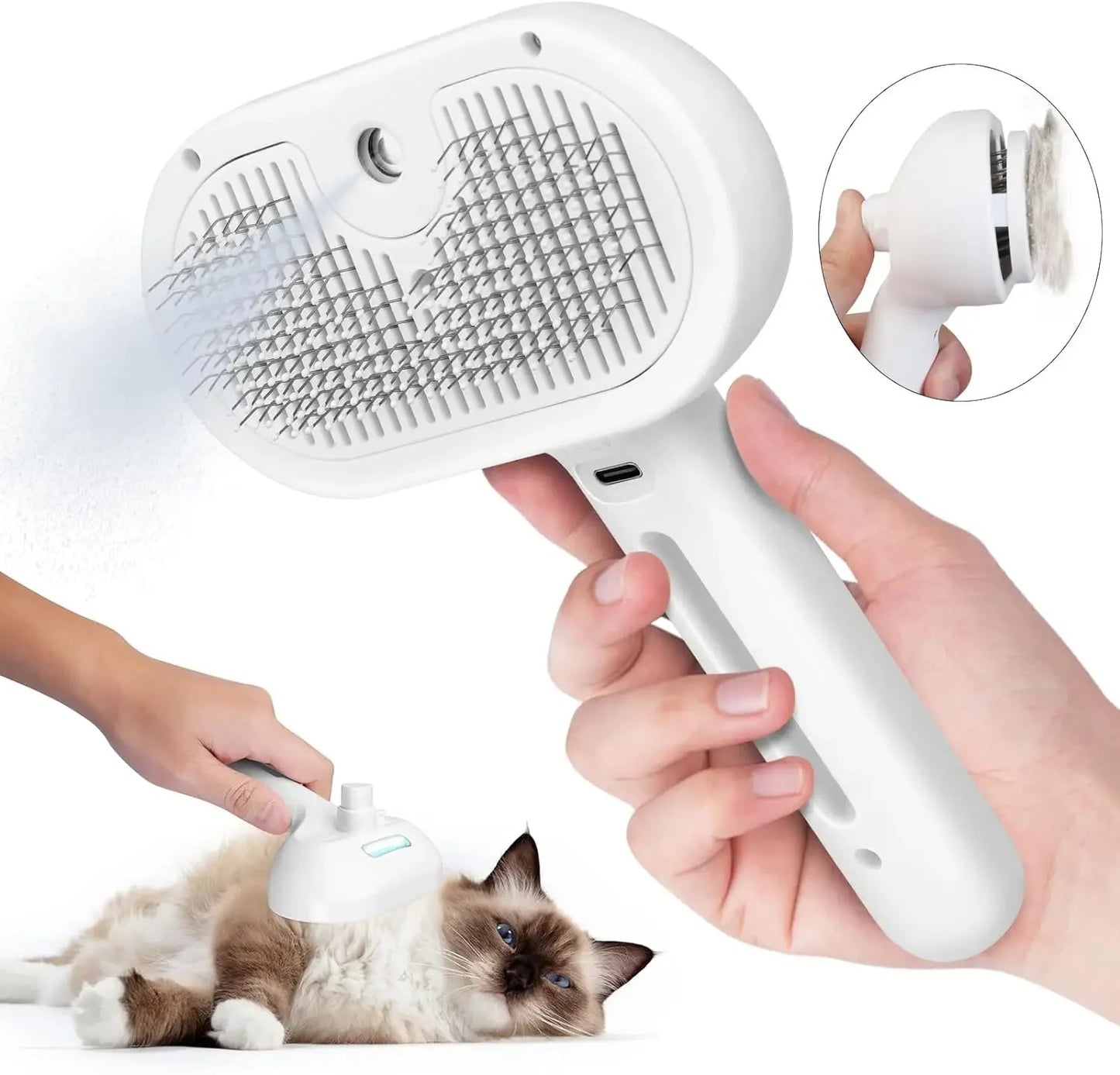 Pet Hair Remover Spray Comb – Grooming Brush for Cats & Dogs