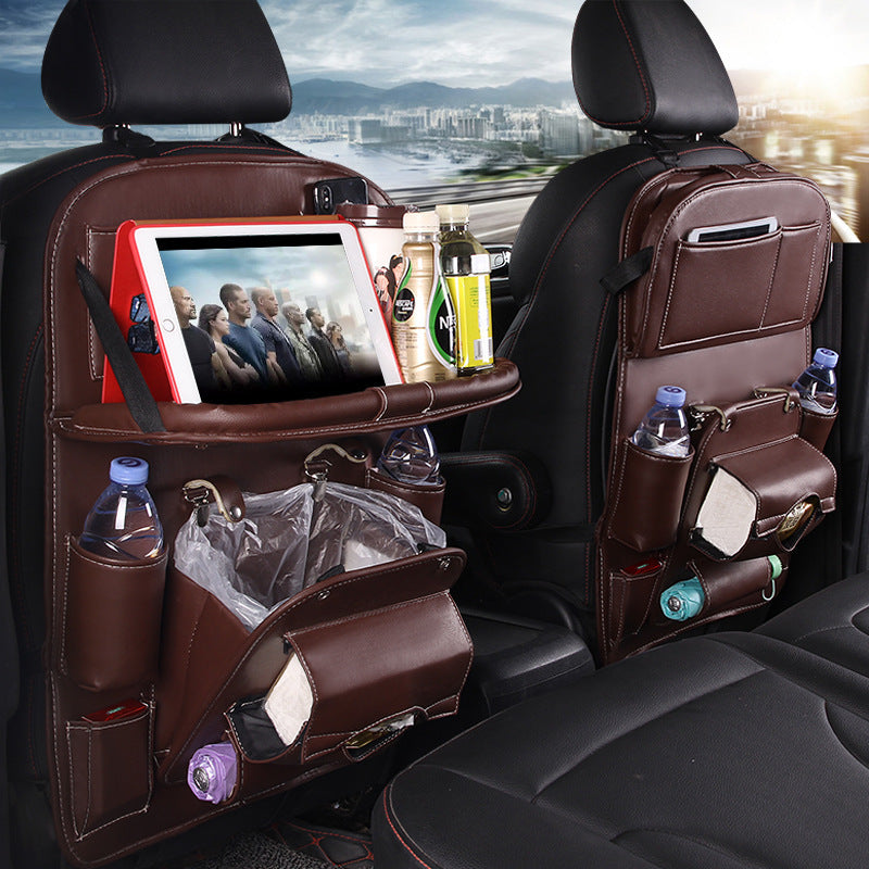 Multifunctional Car Seat Organizer Bag – Leather