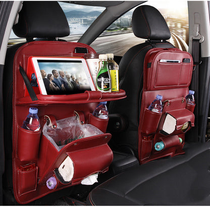 Multifunctional Car Seat Organizer Bag – Leather