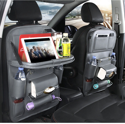 Multifunctional Car Seat Organizer Bag – Leather