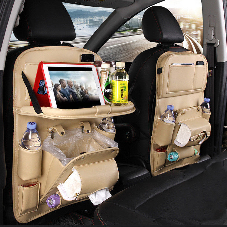 Multifunctional Car Seat Organizer Bag – Leather