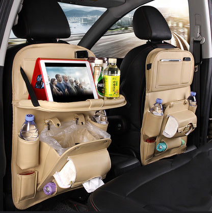 Multifunctional Car Seat Organizer Bag – Leather