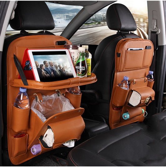 Multifunctional Car Seat Organizer Bag – Leather