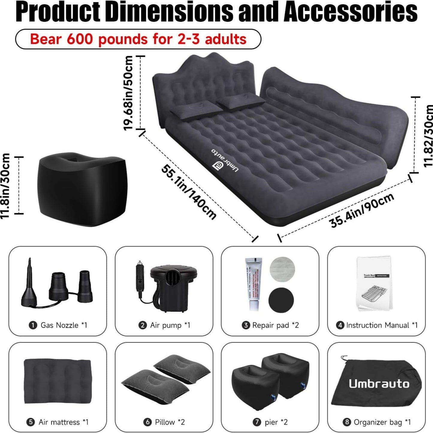 Car SUV Air Mattress with pump and pillows!