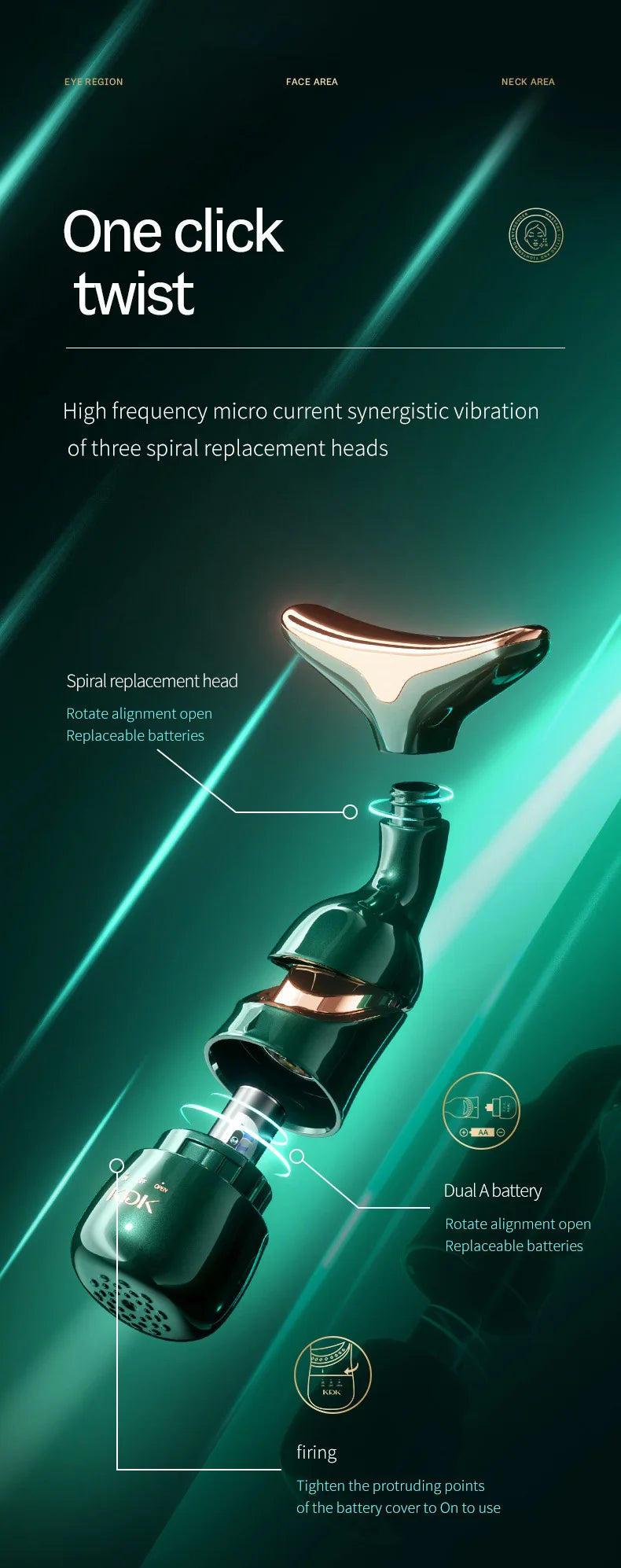 KDK HF Facial Machine – Face & Neck Microcurrent Massager