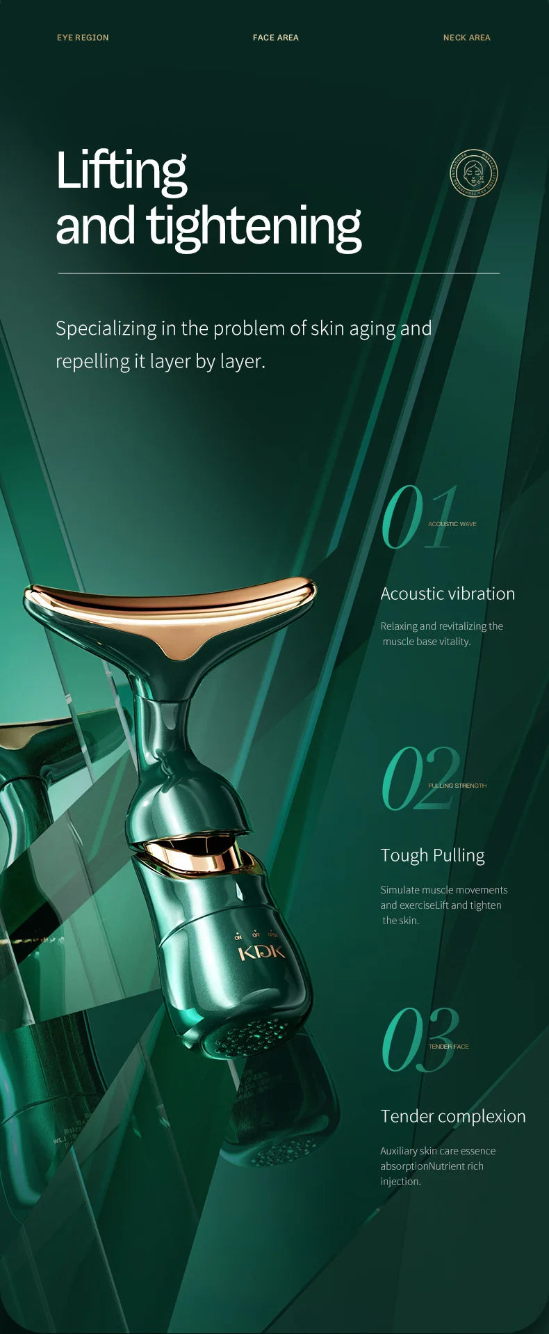 KDK HF Facial Machine – Face & Neck Microcurrent Massager