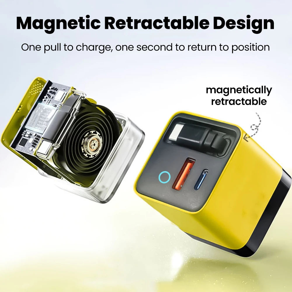 80W GaN Retractable Fast Charger