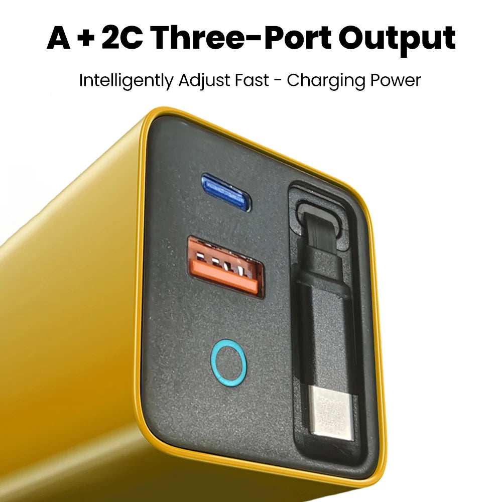 80W GaN Retractable Fast Charger