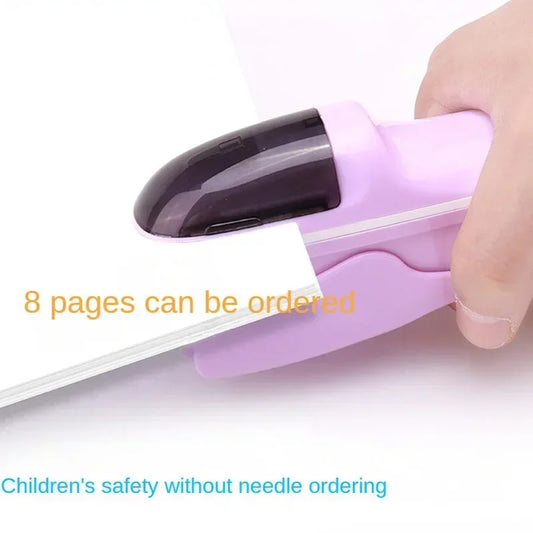 Mini Staple-Free Stapler – Cute, Needleless Paper Binding Machine