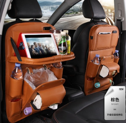 Multifunctional Car Seat Organizer Bag – Leather